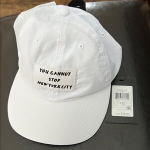 NWT DKNY White Baseball Cap with Embroidered Patch